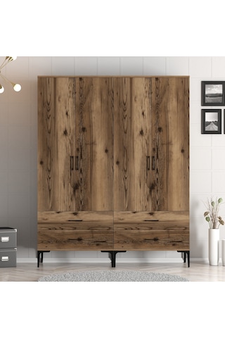 Variant Kumsal 4 Kapılı Tt Gardrop - Ceviz / Ceviz