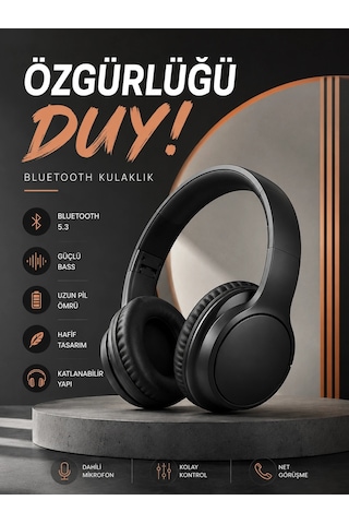 Kulak Üstü Bluetooth Kulaklık Ayarlanabiilir Uzun Pil Ömrü Kablosuz 5.0 Bluetooth - 15000 Diğer