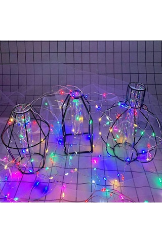 Pilli Renkli Peri Led Işık Dekoratif Aydınlatma 5 Metre Rgb  Led