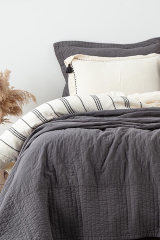 Ecocotton Reha Antrasit Çift Kişilik %100 Organik Pamuk Yatak Örtüsü Seti 240 260 Cm Antrasit