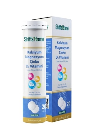 Shiffa Home Kalsiyum Magnezyum Çinko D3 Vitamini 20 Tablet