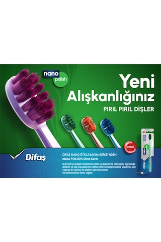 Difaş Nano Polish Diş Fırçası Orta Sert