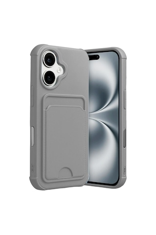 Newface - 537 - Apple iPhone Uyumlu 17 Kelvin Kartvizitli Silikon - Ece-umay - - Gri