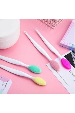 2 Adet Dudak Fırçası  Etkili Gözenek Siyah Nokta Temizleyici Akne Giderici Çift Yönlü Fırça