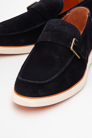 Dericlub Erkek Hafif Tabanlı Toka Detaylı Loafer Gerçek Süet Deri Cr 2406 Lacivert