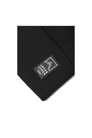 Jack & Jones Erkek Jacalpes Logo Detaylı Örme Bere 12286472 Siyah Siyah