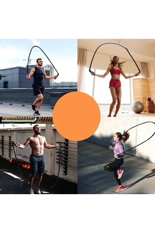 Profesyonel Atlama İpi, Sayılabilir, Ayarlanabilir Uzunluk, 25/2,8 Mm, Güç Antrenmanı, Kaymaz Saplar, Polyester, Siyah