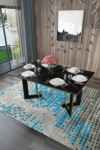 Asra Trend %100 Mdflam Yemek Masası Ym-02 Royal Mermer Mermer