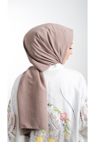 Hürrem Bone 202105_10 Pamuk Düz Klasik Caz Şal Vizon