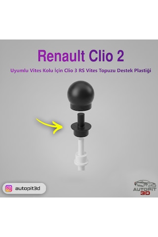 Renault Clio 2 Vites Kolu İçin Clio 3 Rs Vites Topuzu Destek Plastiği Siyah