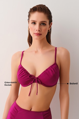 Suwen Önden Bağcıklı Destekli Bikini Üst Sbn26655c1283 Bordo