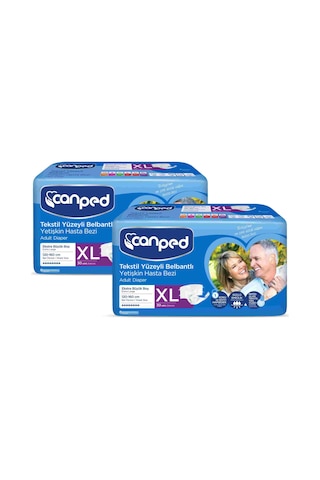 Canped Tekstil Yüzeyli Belbantlı Yetişkin Hasta Bezi XL 2 x 30'lu Canped Tekstil Yüzeyli Belbantlı Yetişkin Hasta Bezi XL 2 x 30'lu