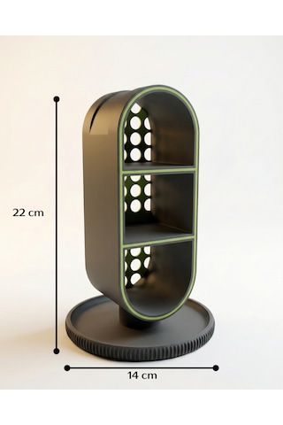 Elana Design Raflı Gamer Kulaklık Standı & Masa Üstü Organizer 1 Adet Mini Figür li - Galaksi Gri