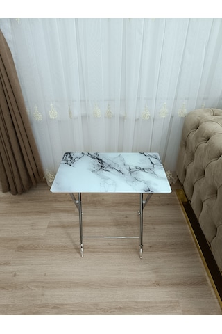 Çanta Zigon Sehpa,4'lü Sehpa, Zigon Sehpa, Camlı Sehpa -beyazmerm