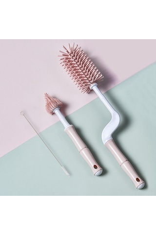 Qingmipy Youha Premium Silikon Biberon Fırçası Seti - 360 Dönebilen Uzun Saplı Emzik Ve Pipet Fırçası, Hızlı Temizlik İçin