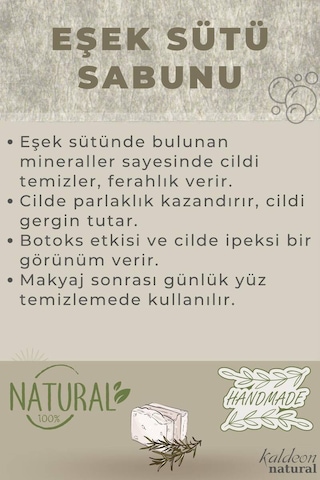 Eşek Sütü Sabunu El Yapımı Doğal 120 G