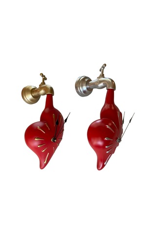 Antartidee Musluktan Damlayan Kalp Duvar Saati / Love Time Clock