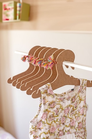 Bebek Elbise Askısı 6'lı Bebek Çocuk Kıyafet Askısı Nature Mdf Ahşap Kuğu
