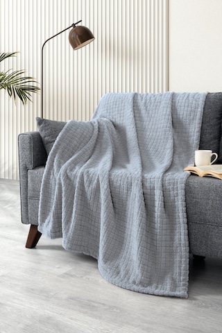 Wellsoft Battaniye-tv Battaniyesi- Peluş Polar Yumuşak Battaniye-110x160 Cm Grı Gri