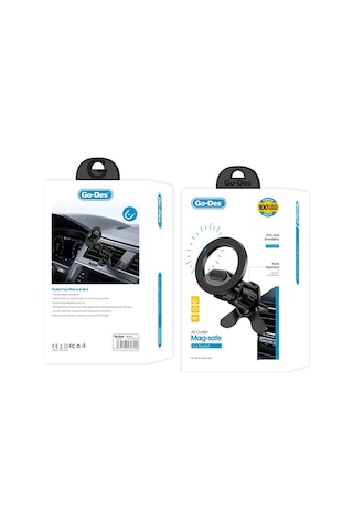 Go Des Gd-hd325 Magsafe Magnetik 360 Derece Dönebilen Havalandırma Tasarımlı Telefon Tutucu Siyah