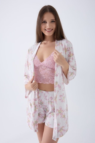 Arnetta Kadın Pembe 3lü Sabahlık Takım Ar3625-s-v1 Pembe