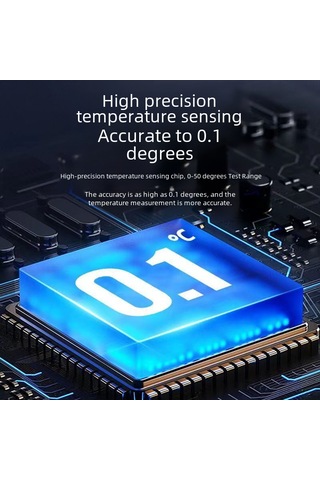 Hfambition Akvaryum Su Sıcaklığı Ölçer - Dijital Ekranlı, Su Geçirmez Sondalı, Dış Takılı Yuvarlak Yeşil Tip