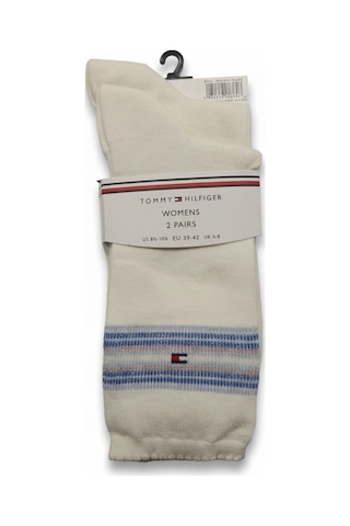Tommy Hilfiger Th Women Sock 2p Rıb Lurex Strıp Kadın Mavi Çorap - S701236458