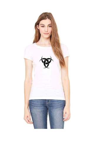Göktürk Teşkilatı Mahsusa Baskılı Beyaz Kadın Tshirt