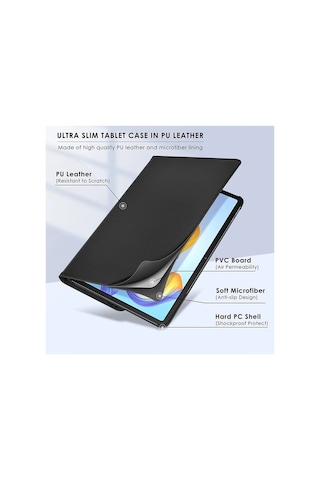 Samsung Galaxy Tab A11 / A9 8.7 İnç Tablet Uyumlu 360 Döner Pu Deri Kılıf Seti Sm-x110 Kapaklı Kılıf