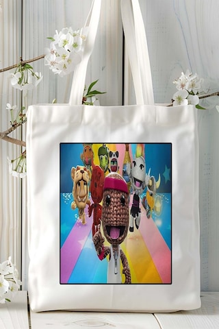 Art Hediye Little Big Planet Oyun Baskılı Omuz Çanta Kişiye Özel Model 3 Çok Renkli