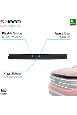 S-dizayn Peugeot Boxer Abs Plastik Kaput Rüzgarlığı 2006-2014 A+kalite