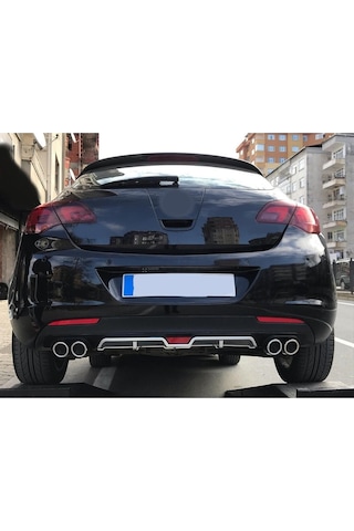 Oto H.i.t. Opel Astra J Hatchback Uyumlu Body Kit Difüzör 4 Çıkış Gri Yuvarlak