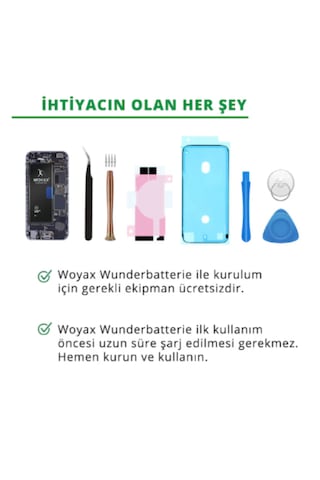 Woyax Apple Uyumlu iPhone 14 Premium Batarya 3670 Mah Yüksek Kapasite
