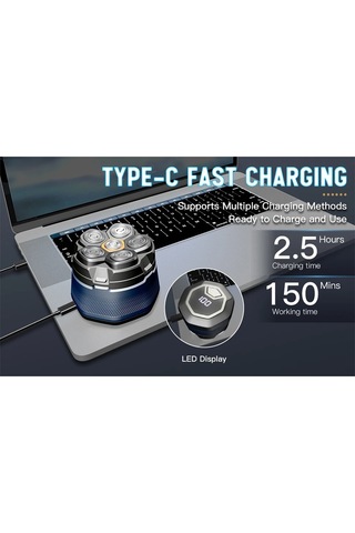 Xiaaokeji Titanyum Elektrikli Tıraş Makinesi - Erkekler İçin Şarj Edilebilir Baş Ve Yüz Tıraş Makinesi