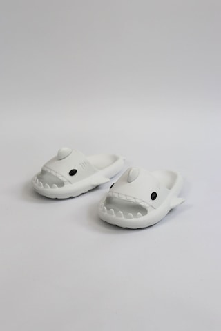 Wagoon Wg500 Köpekbalığı Beyaz Unisex Tam Ortopedik Terlik Shark Slides Cocuk Beyaz