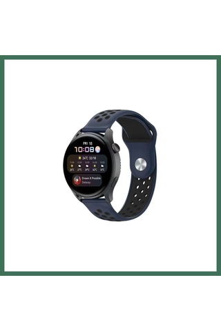 En-cag Watch 20mm Uyumlu Spor Delikli Kordon - Lacivert-siyah Bss