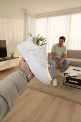 Enoch Düz Taban Ortopedik Klasik Sneaker Spor Ayakkabı Beyaz