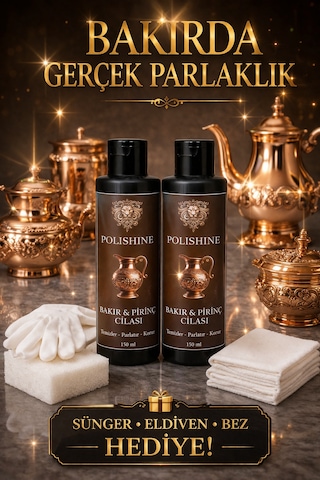Bakır, Bronz, Pirinç Ve Krom Temizleyici Ve Parlatma Cilası 150ml 2 Adet