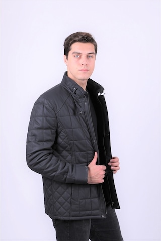 New Zaya Leather Erkek Lacivert Deri Mont Lacivert