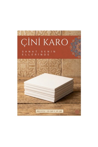 6'lı Set 10x10 Cm Ham Çini Karo Bisküvisi 6'lı Set 10x10 Cm Ham Çini Karo Bisküvisi