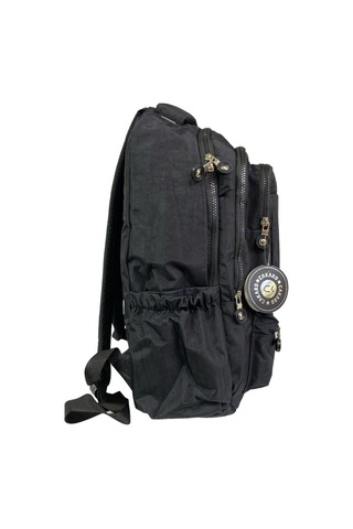 Su Geçirmez Kaliteli Astarlı Krinkıl Kumaş Unisex Iki Gözlü Okul Spor Seyahat Sırt Çantası 30x45cm Siyah