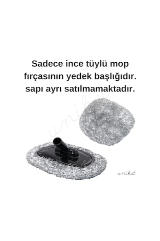 Yedek Başlık 1 Adet - Unikat Özel Teleskopik Saplı İnce Tüylü Araç Temizlik Mop 1 Adet