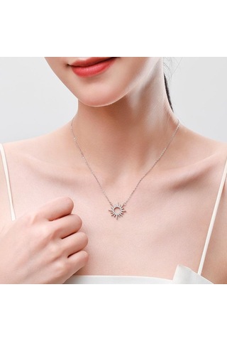 Tancise S925 Ayar Gümüş Işık Lüks Delikli Ay Kolye Kolye Kadın Moda Çok Yönlü Kolye