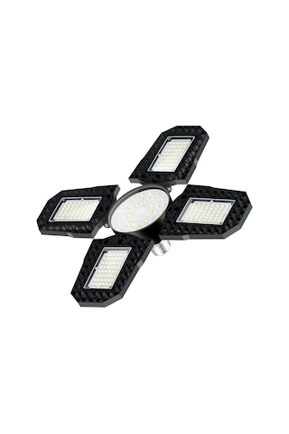 Teltree E27 100w Endüstriyel Led Garaj Lambası - 4 Kanatlı Katlanabilir, Su Geçirmez, 6000k Soğuk Beyaz, Yüksek Güçlü Tavan Aydınlatması