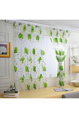 Oturma Odası Yeşili İçin Romantik Tül Perde Pencere Sineği Diğer