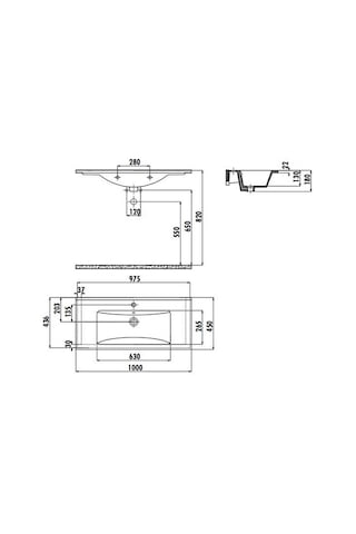 Creavit Su100 Su Dolap Uyumlu Lavabo 45 x 100 CM Beyaz