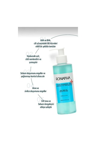 Ronanna Arındırıcı Yüz Temizleme Jeli Ve Nemlendirici Gözenek Sıkılaştırıcı Tonik - 200 ml