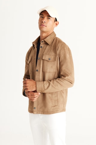 Ac&Co / Altınyıldız Classics Erkek Bej Standart Fit Normal Kesim Gömlek Yaka Mont Bej