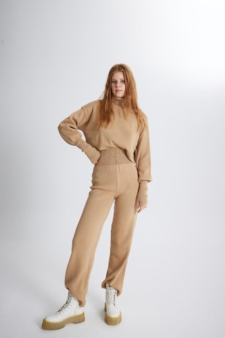 Holly Lolly Alt Üst Triko Thinky Takım Camel