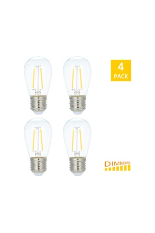 Mufunye E27 Bazlı 4'lü Paket 2w Led Ampul, Işık Ayarlı, 220-240v, 2700k Sıcak Beyaz, 150 Lümen, Enerji Tasarruflu